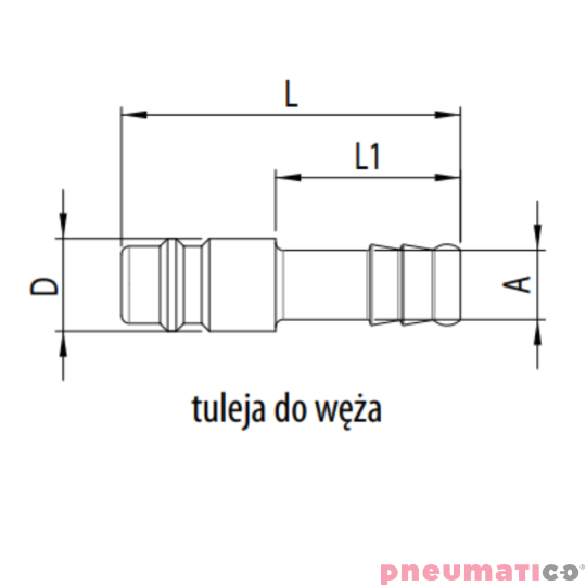 Złącze męskie na wąż typ 225KA DN7.8 13 mm RQS 225SFTF13SXN