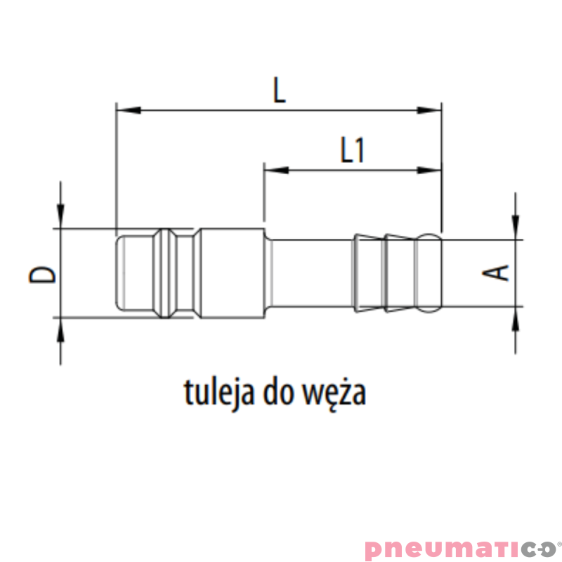 Złącze męskie na wąż typ 225KA DN7.8 10 mm RQS 225SFTF10SXN