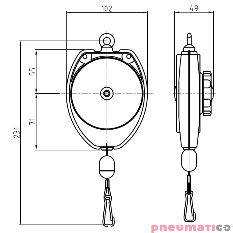 Balanser linkowy TW-06R TIGON 0,2-0,6 kg 1500mm