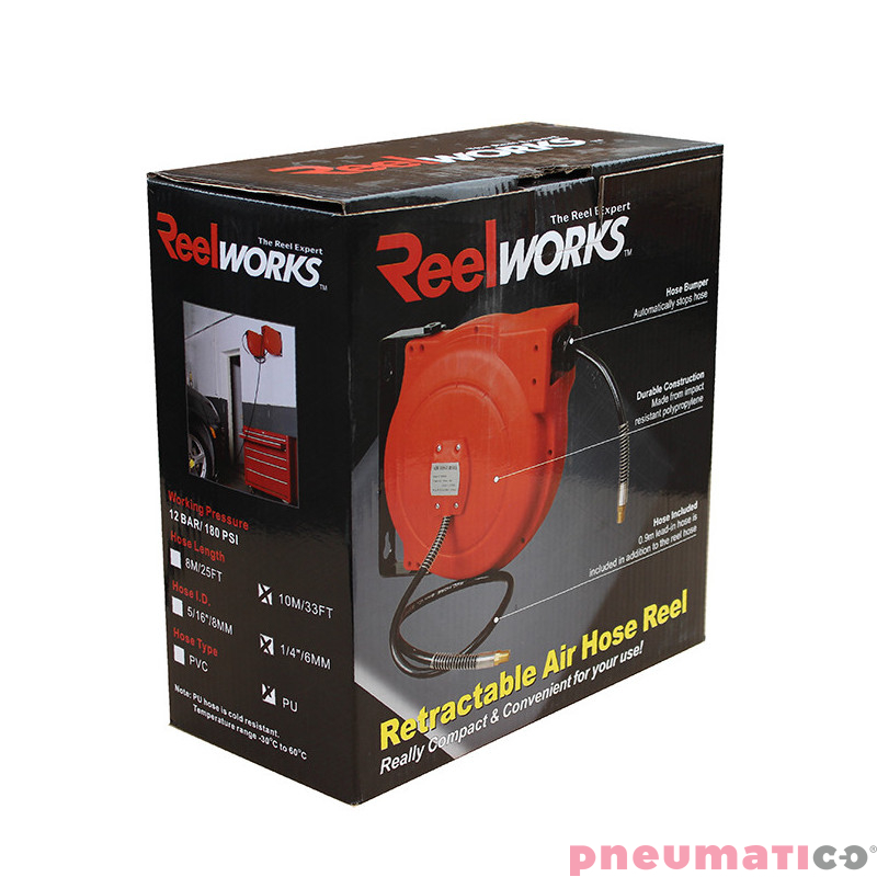 Zwijadło pneumatyczne Reel Works 10x6mm 10m L705102PU Zwijadło pneumatyczne Reel Works 10x6mm 10m L705102PU