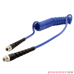 Wąż spiralny PU 5x8mm 3m z obrotową końc&oacute;wką gw.zew. 1/4" PU08/030/DV