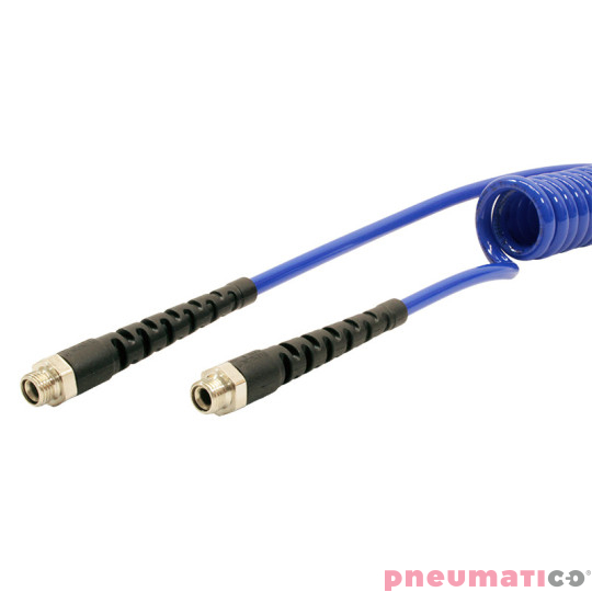 Wąż spiralny PU 5x8mm 7,5m z obrotową końc&oacute;wką gw.zew. 1/4" PU08/075/DV