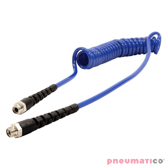 Wąż spiralny PU 6.3x9.5mm 3m z obrotową końc&oacute;wką gw.zew. 1/4" PU10/030/DV