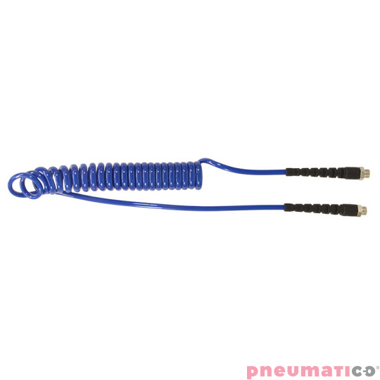 Wąż spiralny PU 7.95x12mm 7,5m z obrotową końc&oacute;wką gw.zew. 3/8" PU12/075/DV