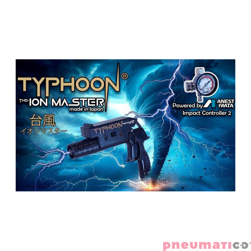 Pistolet jonizujący antystatyczny jonizujący TYPHOON ION MASTER do lakierowania ANEST IWATA + manometr Pistolet jonizujący antystatyczny jonizujący TYPHOON ION MASTER do lakierowania ANEST IWATA + manometr