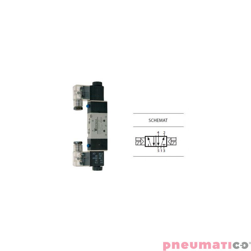 Zawór elektropneumatyczny 5/2 sterowany dwustronnie 1/8" Zawór elektropneumatyczny 5/2 sterowany dwustronnie 1/8"