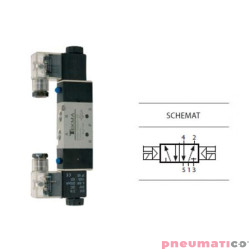 Zaw&oacute;r elektropneumatyczny 5/2 sterowany dwustronnie 1/8"