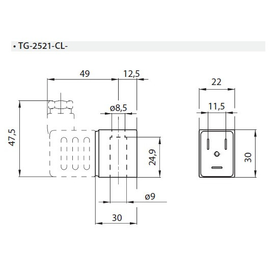 Cewka do elektrozaworu z wtyczką LED 24VAC TEKMA TG-2521-CL-AC_24V