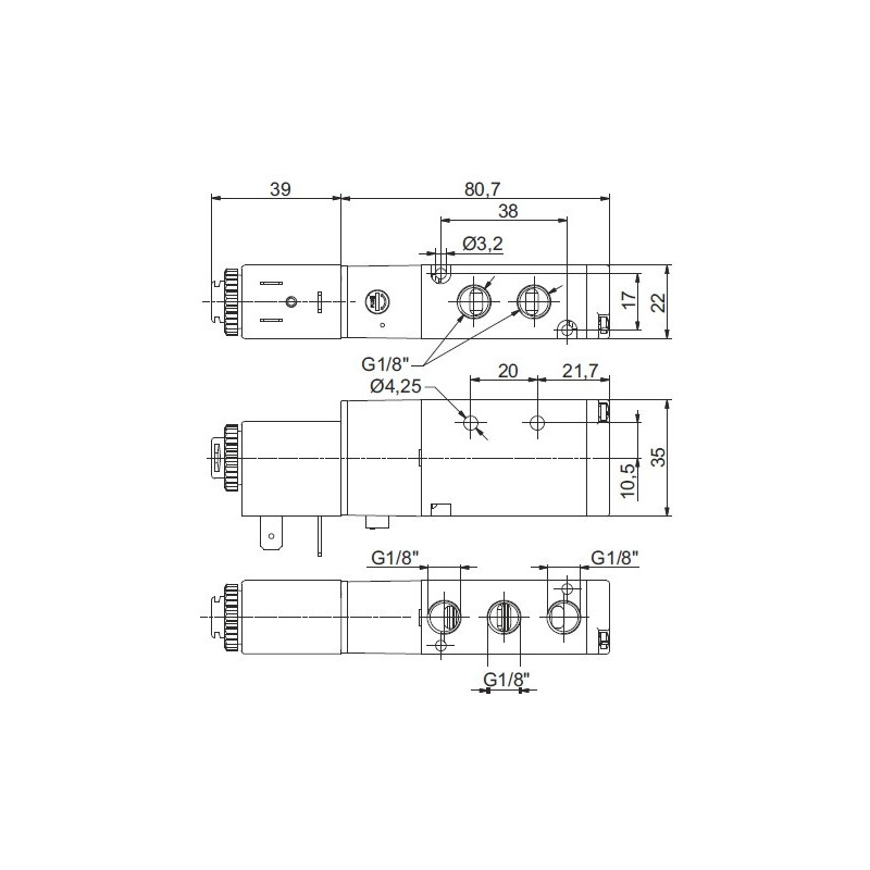 Zawór elektropneumatyczny 5/2 PNEUMAX 1/8 8880.52.00.39.F05 24VDC Zawór elektropneumatyczny 5/2 PNEUMAX 1/8 8880.52.00.39.F05 24VDC