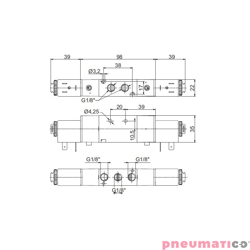 Zawór elektropneumatyczny 5/2 bistabilny PNEUMAX 1/8 8880.52.00.35.F05 DC_24 V Zawór elektropneumatyczny 5/2 bistabilny PNEUMAX 1/8 8880.52.00.35.F05 DC_24 V