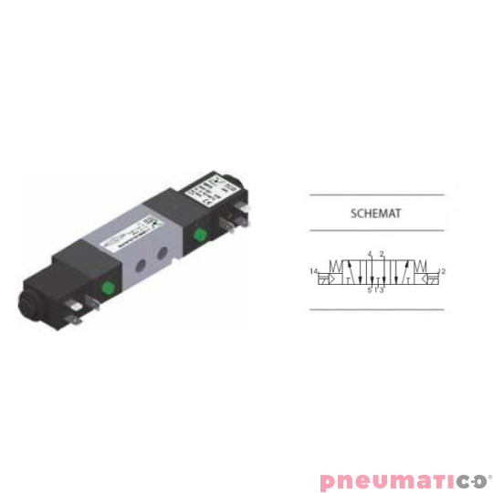 Zaw&oacute;r elektropneumatyczny 5/3 NO PNEUMAX 1/4 8884.53.32.35.F05 24DC