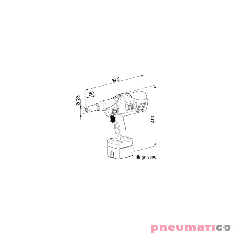 Nitownica akumulatorowa do nitów zrywalnych FAR EB 400 Nitownica akumulatorowa do nitów zrywalnych FAR EB 400