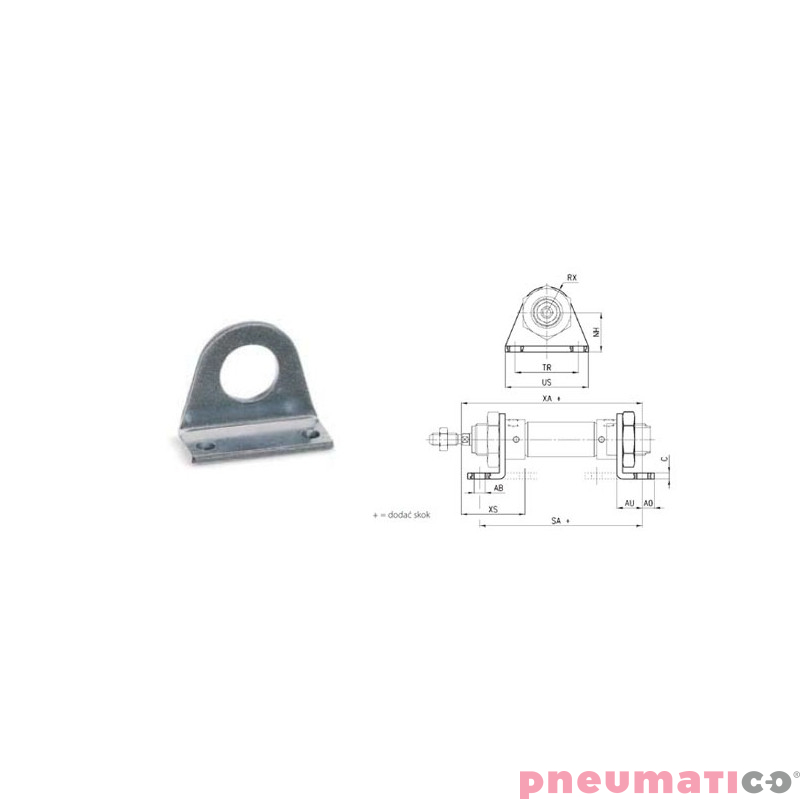 Łapa przednia/tylna LB TEKMA ISO6432 Łapa przednia/tylna LB TEKMA ISO6432