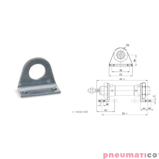 Łapa przednia/tylna LB TEKMA ISO6432 Łapa przednia/tylna LB TEKMA ISO6432