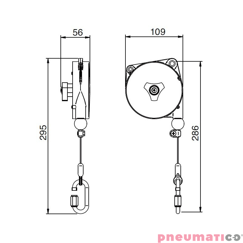 Balanser linkowy X-LIGHT.0,5 TECNA 0,2-0,5 kg 2500mm
