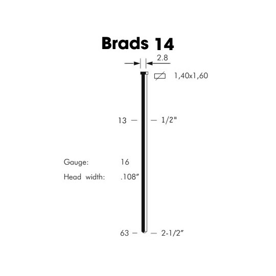 Sztyfty 14/60 z łebkiem 1op.-3.300szt Sztyfty 14/60 z łebkiem 1op.-3.300szt