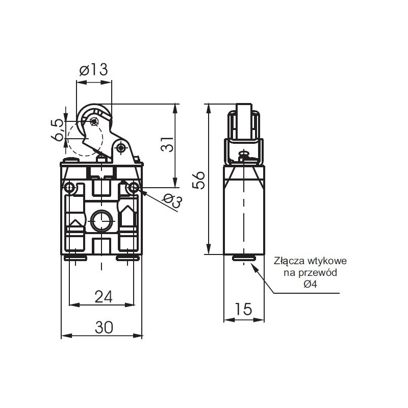 Zaw&oacute;r ręczny dźwignia z rolką -sprężyna 2/2 NO PNEUMAX