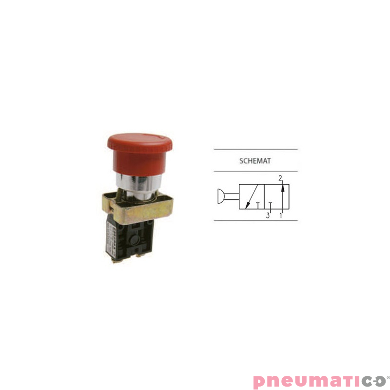 Zaw&oacute;r ręczny dźwignia z rolką -sprężyna 2/2 NO PNEUMAX