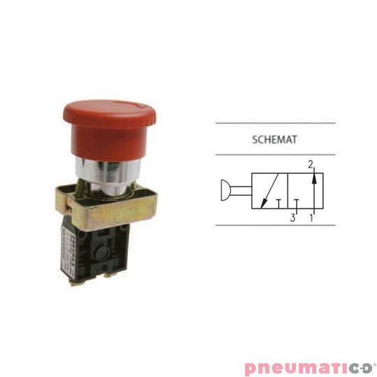 Zaw&oacute;r ręczny dźwignia z rolką -sprężyna 2/2 NO PNEUMAX