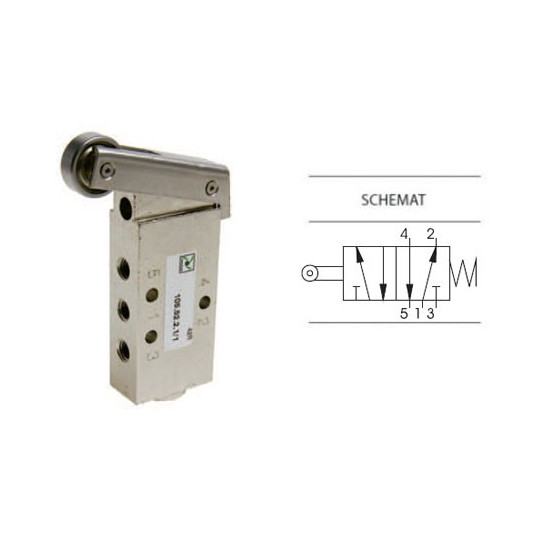 Dźwignia z rolką, łożysko - sprężyna 5/2 PNEUMAX