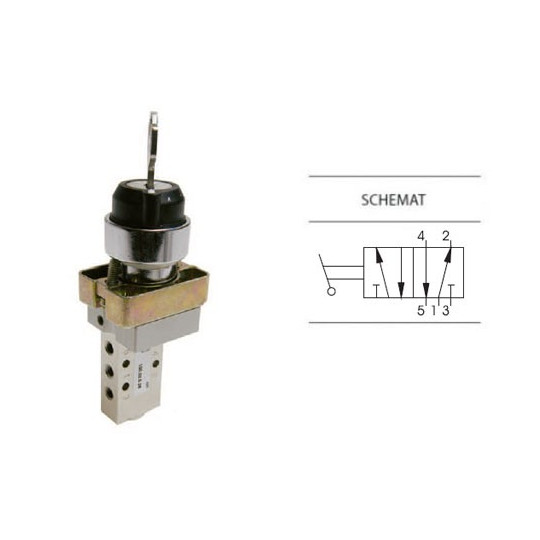 Przełącznik z kluczem dwupozycyjny 5/2 PNEUMAX