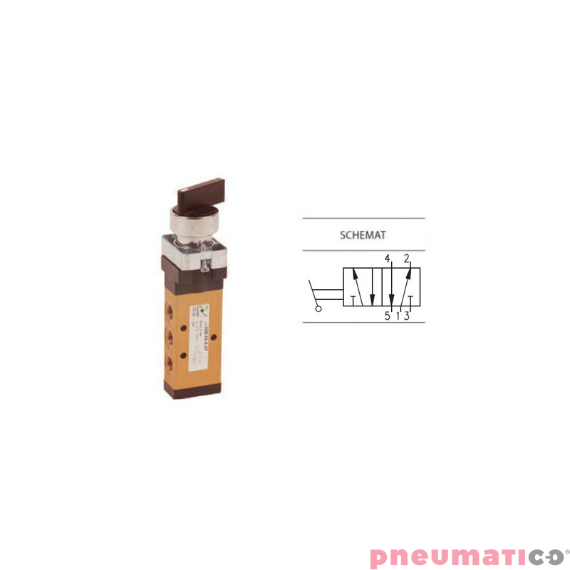 Zawór ręczny przełącznikiem dwupozycyjnym 5/2 PNEUMAX Zawór ręczny przełącznikiem dwupozycyjnym 5/2 PNEUMAX
