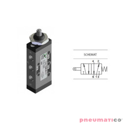 Zaw&oacute;r pneumatyczny popychacz panel - sprężyna T228.52.1.1 5/2 PNEUMAX 1/8"