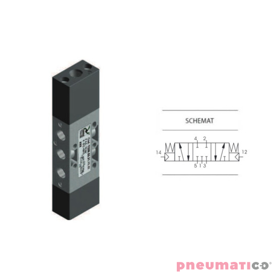 Zaw&oacute;r pneumatyczny tr&oacute;jpozycyjny CZ T228.53.31.11.11 5/3 PNEUMAX 1/8"
