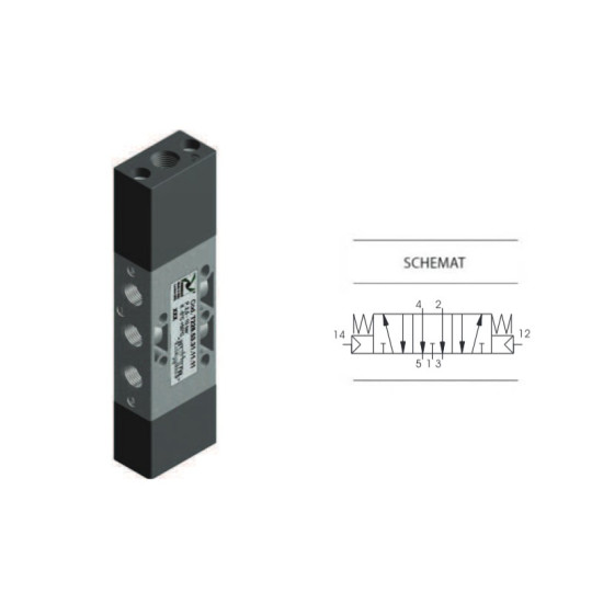 Zaw&oacute;r pneumatyczny tr&oacute;jpozycyjny CO T228.53.32.11.11 5/3 PNEUMAX 1/8"