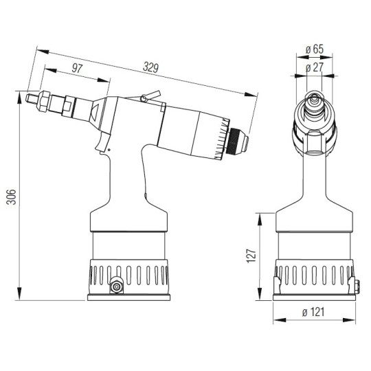 Nitownica do nitonakrętek RIVETEC RL100 M6-M16 Nitownica do nitonakrętek RIVETEC RL100 M6-M16