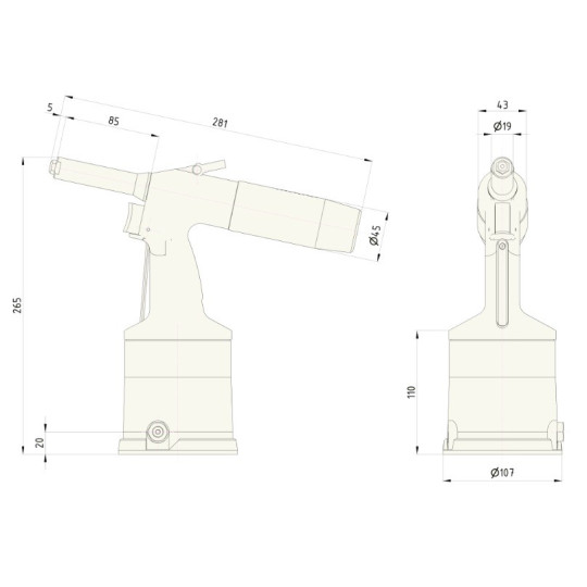 Nitownica do nit&oacute;w zrywalnych RIVETEC RL15A