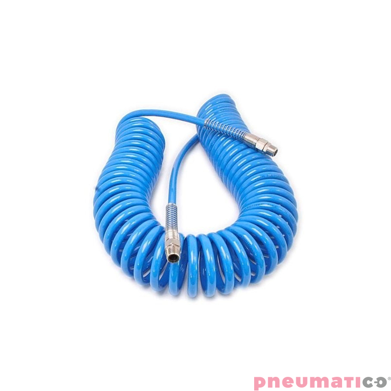 Wąż spiralny PU 12x18mm 9m prosta końc&oacute;wka i szybkozłącza