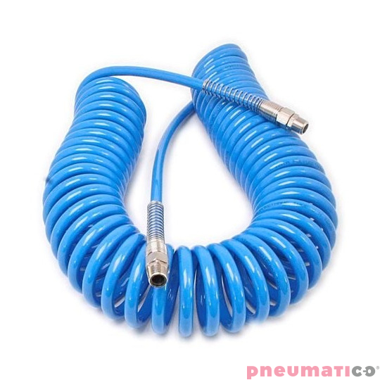 Wąż spiralny PU 12x18mm 9m prosta końc&oacute;wka i szybkozłącza