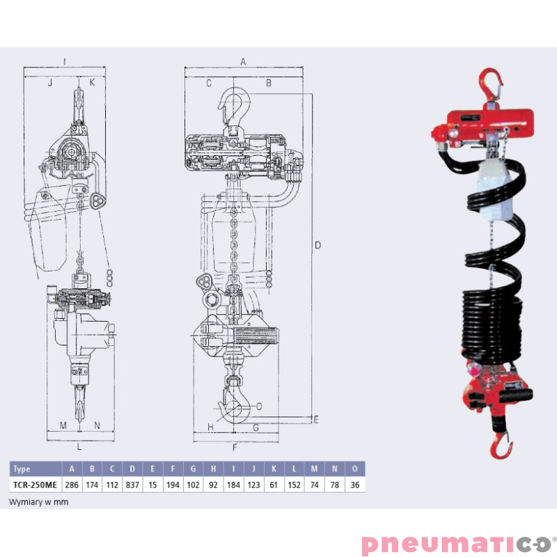 Kompaktowy wciągnik RedRooster TCR-250ME Kompaktowy wciągnik RedRooster TCR-250ME