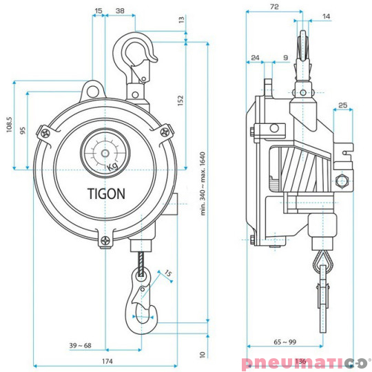 wymiary TW-15 wymiary TW-15