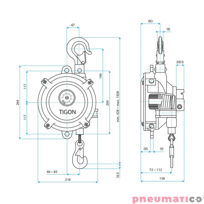 balanser TW-22 TIGON wymiary