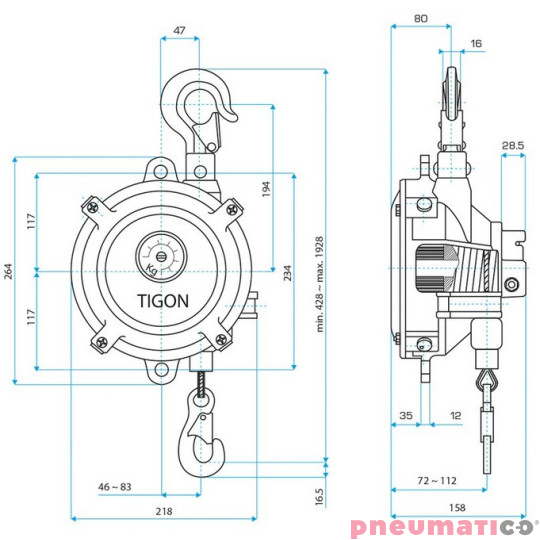 balanser TW-22 TIGON wymiary