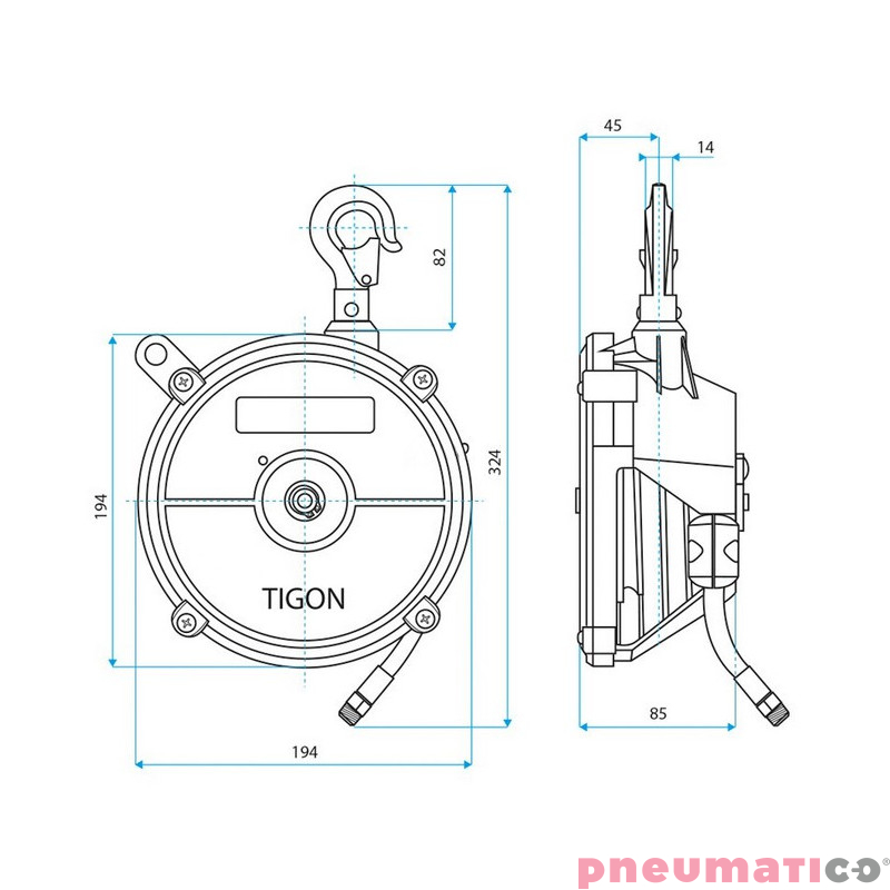 Balanser linkowy HW-3 TIGON 1,5-3,0 kg 1300mm