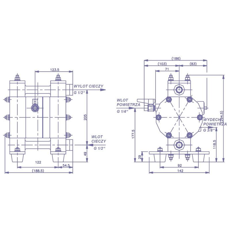 Pompa membranowa YAMADA (NDP-05FVT) NDP-5FVT 1/4" Pompa membranowa YAMADA (NDP-05FVT) NDP-5FVT 1/4"