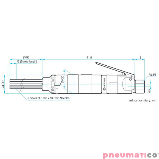 schemat i wymiary NITTO KOHKI JT-16 schemat i wymiary NITTO KOHKI JT-16
