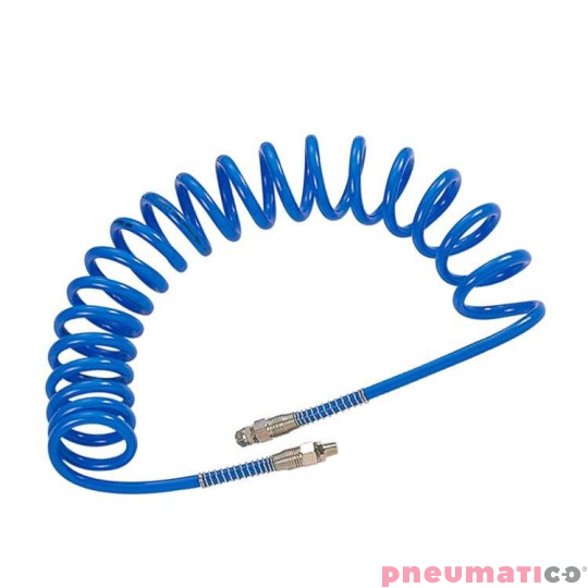 Wąż spiralny PU 10x16mm 15m prosta końc&oacute;wka i szybkozłącza