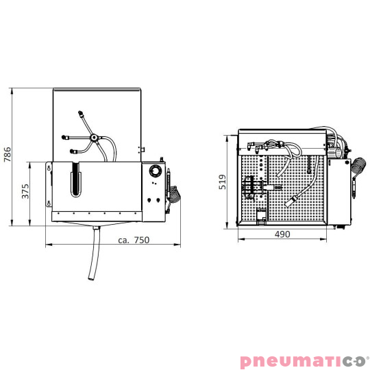 Automatyczna myjnia do pistolet&oacute;w lakierniczych Starter-DUO B-TEC wymiary