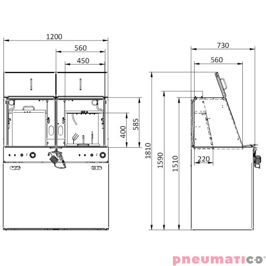Przemysłowa myjnia do pistolet&oacute;w lakierniczych D-800 KOMBI B-TEC