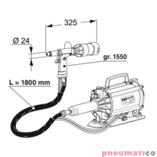 Nitownica hydrauliczno-pneumatyczna do nit&oacute;w zrywalnych FAR RAC 3000 