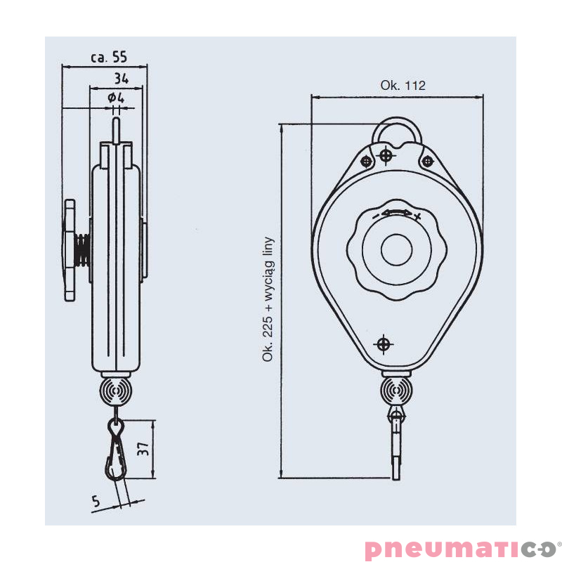 Balanser linkowy Carl Stahl Kromer 5200 1-2kg 2000mm Balanser linkowy Carl Stahl Kromer 5200 1-2kg 2000mm