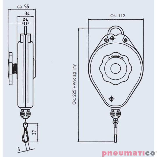 Balanser linkowy Carl Stahl Kromer 5200 1-2kg 2000mm Balanser linkowy Carl Stahl Kromer 5200 1-2kg 2000mm
