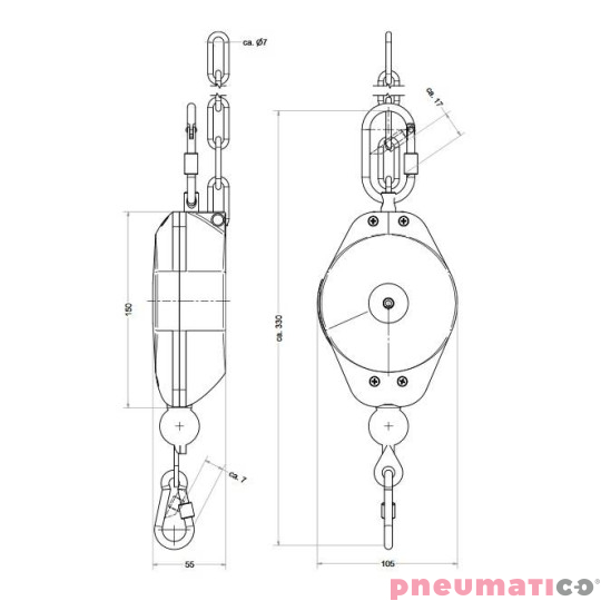 Pozycjoner Carl Stahl Kromer 5250 0,5-6,0kg 1500mm