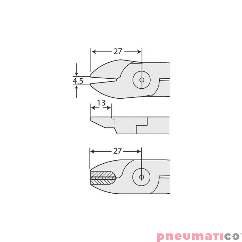 Ostrze do szczypiec pneumatycznych NILE F3S Ostrze do szczypiec pneumatycznych NILE F3S