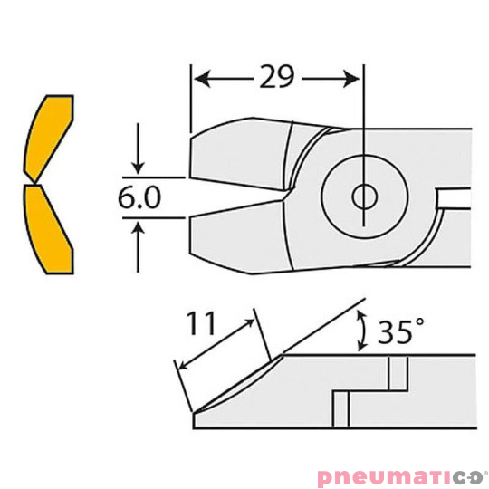Ostrze do szczypiec pneumatycznych NILE P6 Ostrze do szczypiec pneumatycznych NILE P6