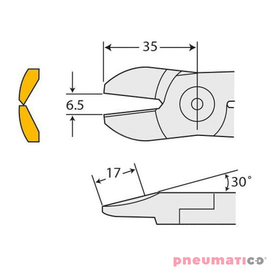 Ostrze do szczypiec pneumatycznych NILE S5 Ostrze do szczypiec pneumatycznych NILE S5